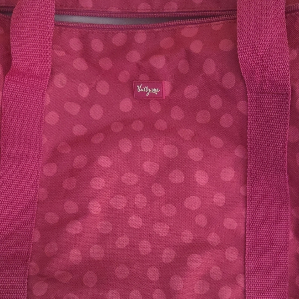 Thirty-One Pink Polka Dot Tote